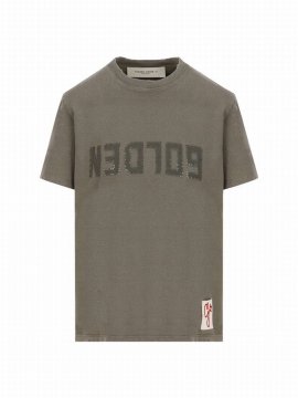 Deluxe Brand Logo Printed Crewneck T In Green