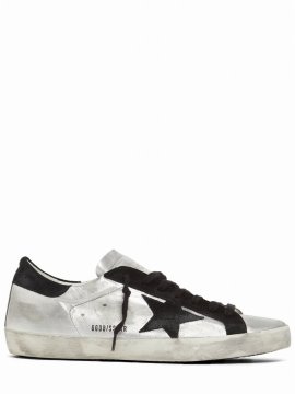 Super Star Leather & Suede Sneakers In Silver,black