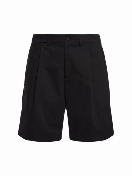 Logo Comfort Cotton Gabardine Shorts In Black