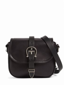 Small Rodeo Leather Shoulder Bag In Black