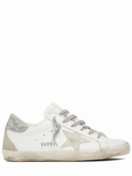 20mm Super Star Leather & Suede Sneakers In White,silver