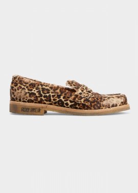 Jerry Leopard Penny Loafers In Animalier