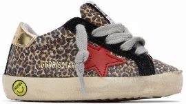 Baby Beige & Brown Leopard Super-star Sneakers In 81791 Beige Brown/le