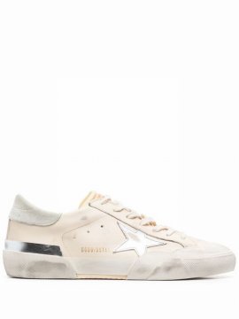 Star-patch Lace-up Sneakers In Neutrals