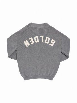 Kids' Cotton Knit Cardigan W/ Logo In Grey
