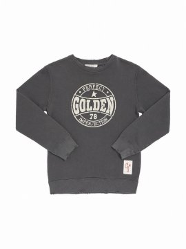 Kids' Printed Cotton Sweatshirt In Dark Grey