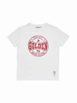 Kids' Logo Print Cotton Jersey T-shirt In White