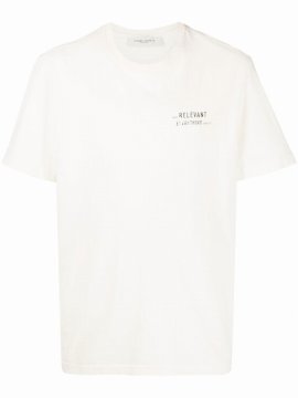 Slogan-print T-shirt In Neutrals