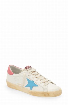 Super-star Low Top Sneaker In White/ Blue/ Pink/ Nylon