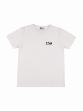 Kids' Logo Print Cotton Jersey T-shirt In White,navy