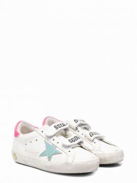 Kids' Old School Leather Upper Suede Star And Heel In Bianco