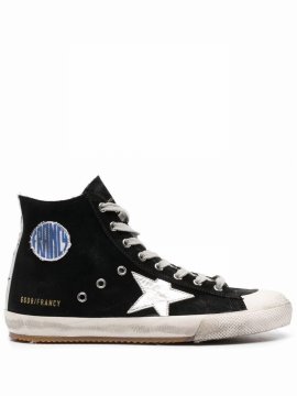 Star Patch High Top Sneakers In Multi-colored