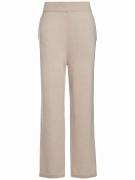 Golden Cashmere Pants In Natural White