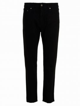 'one Wash' Cotton Jeans In Black