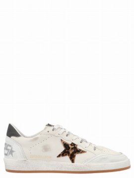 Ball Star Leather Sneaker In White