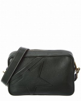 Star Leather Shoulder Bag In Black
