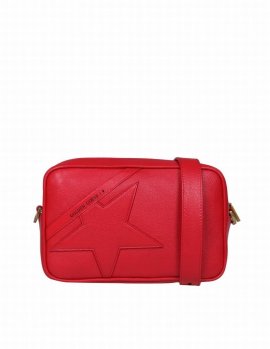 Deluxe Brand Star Logo Printed Shoulder Bag In Red