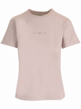 Deluxe Brand Logo Printed Crewneck T In Pink