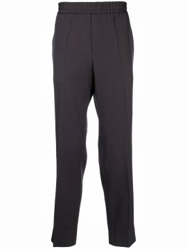 Elasticated-waistband Detail Trousers In Grey