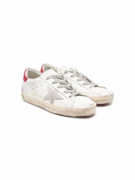 Kids' Star Vintage Lace-up Sneakers In White