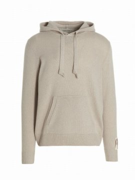 Cachemire And Cachemire Blend Hooded Sweater In Beige