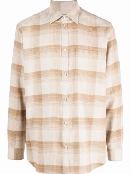 Checked Shirt In Beige