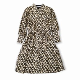 Kids' Girl's Metallic-leopard-print Dress In Brown