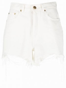 Distressed Journey Shorts In White