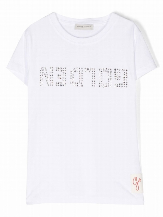 Kids' Crystal-embellished T-shirt In White