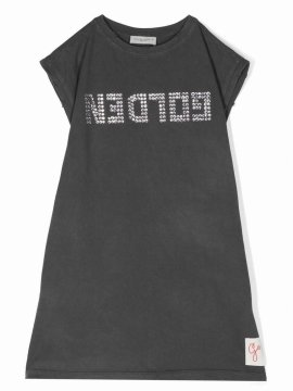 Kids' Little Girl's & Girl's Embellished Distressed T-shirt Dress In Anthracite