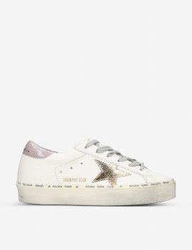 Hi Star Logo-embroidered Leather Low-top Trainers In White/oth