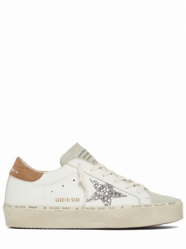 20mm Hi Star Leather Sneakers In White,taupe