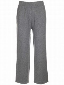 Deluxe Brand Wide Leg Knitted Trousers In Grey
