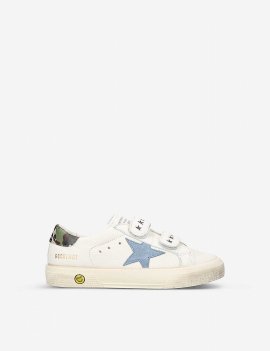 Kids' May Star-motif Leather Trainers 6-10 Years In White/oth