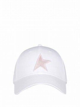 Deluxe Brand Star Embroidered Baseball Hat In White