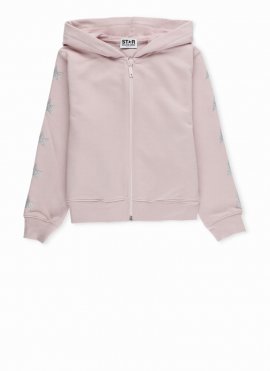 Kids' Multi Stars Glitter Sweatshirt In Pink/silver