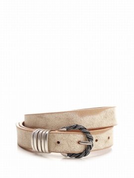 Leather Belt In White