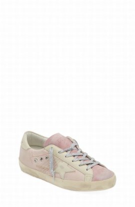 Super-star Low Top Sneaker In Pink Nylon/ Beige/ Silver