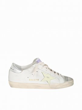 Super Star Leather Upper Nappa Star Laminated Heel Signature In White Light Yellow Silver