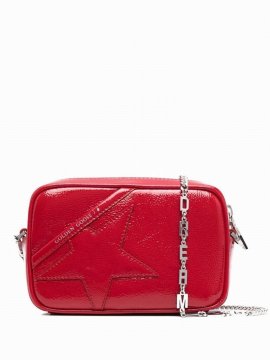 Mini Star Leather Crossbody Bag In Red