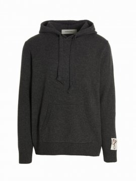 Cashmere Blend Hooded Sweater In Gray