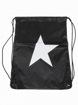 Star Drawstring Bucket Bag In Black/white