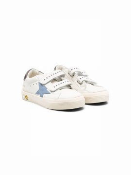 Kids' May Star-patch Touch-strap Sneakers In White