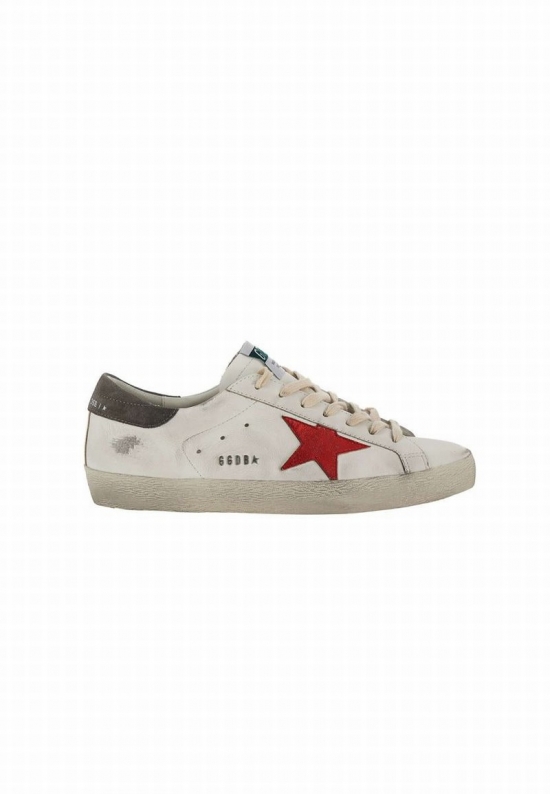 "super Star" Sneakers In White/red/dark Grey