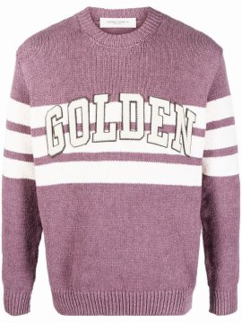 Logo-patch Knitted Jumper In Purple