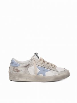 Deluxe Brand Sneakers With Application In White/blue Fog