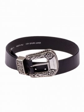 Belt Lace Washed Leather In 90100