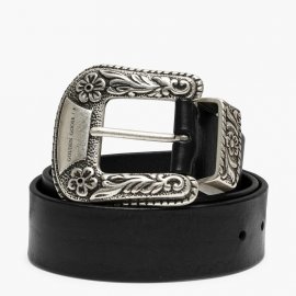 Deluxe Brand Black Leather Lace Belt