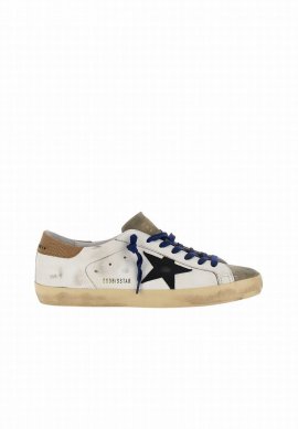 ''super Star Classic'' Leather Sneakers In White/taupe/black/light Brown