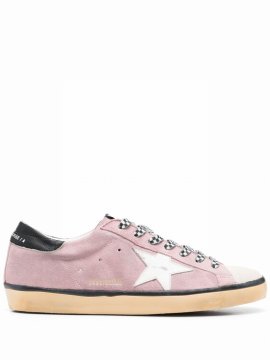Men's Super Star Suede Low-top Sneakers In Antique Pink/whit